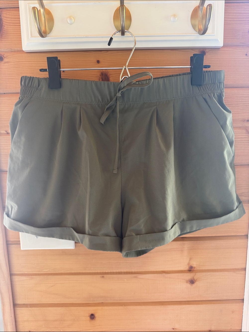 Women’s Olive Green Drawstring Relaxed Shorts